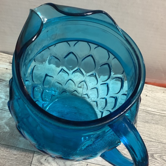 1970’s Libbey Glass Pitcher MADRID pattern Aqua Blue BEAUTIFUL!!! - Picture 4 of 7